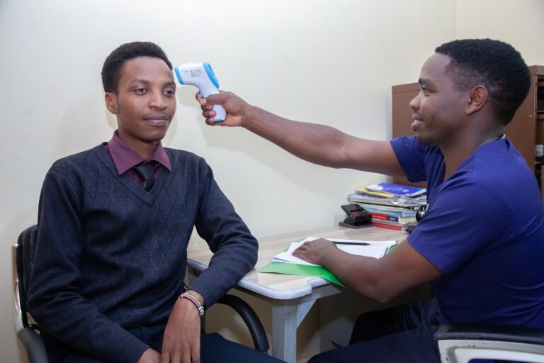 Routine health screening of a staff member at Primrose Rehab and Wellness Centre
