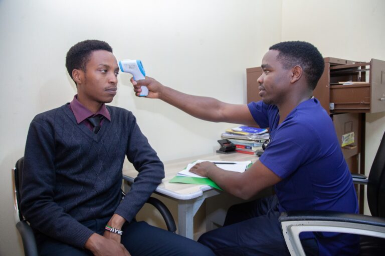Staff health screening at Primrose Rehab and Wellness Centre in Thindigua