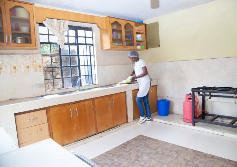 Fresh meal preparation in the kitchen at Primrose Rehab and Wellness in Thindigua