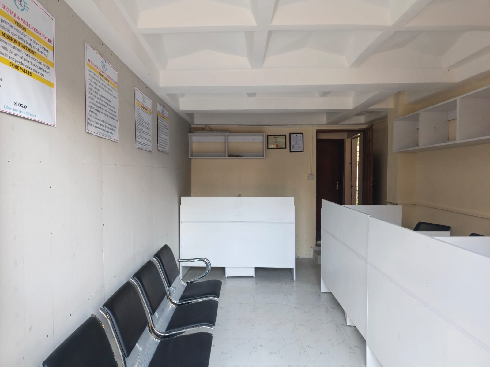 Reception area at Primrose Rehab & Wellness Ruai centre